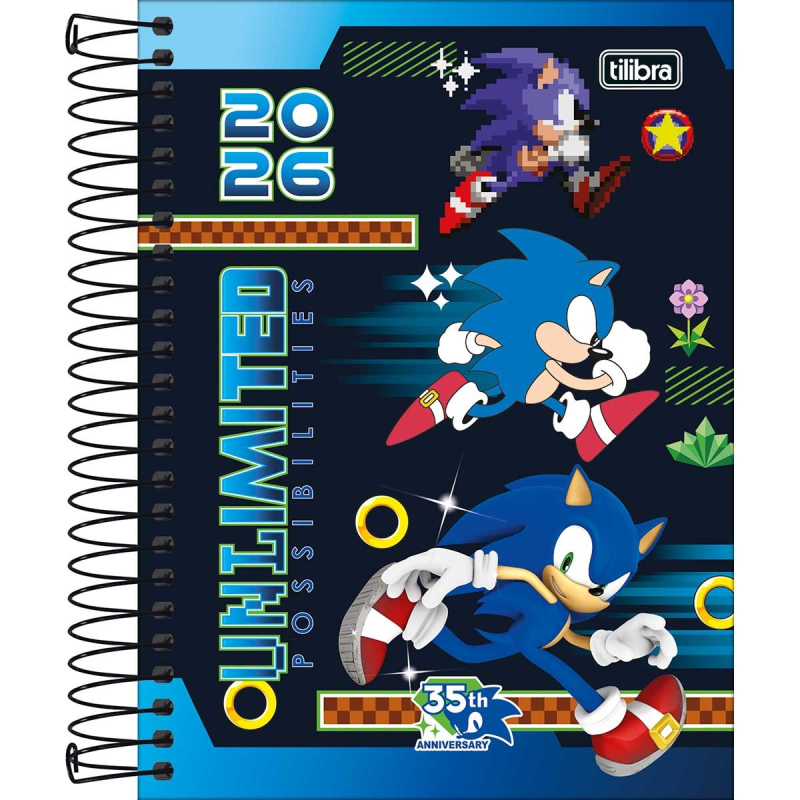 Agenda Anual Tilibra Sonic Espiral M4 2026 Sortido