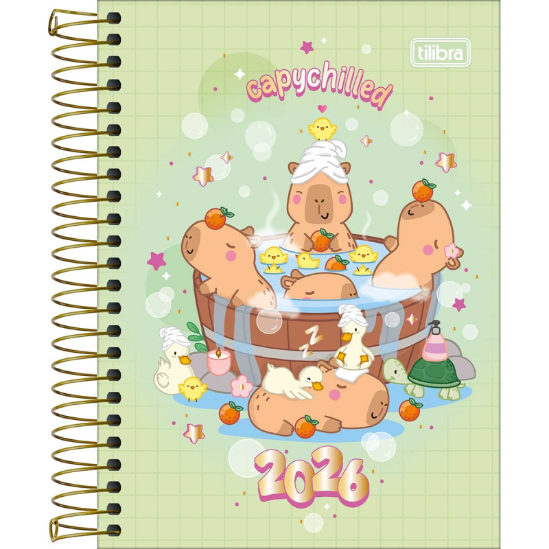 Agenda Anual Tilibra Capivara Espiral M3 2026 Sortido