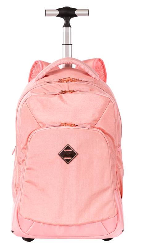 Mochila Carrinho Sestini Rolling Metálica Rosa 2 Rodas 76054-08