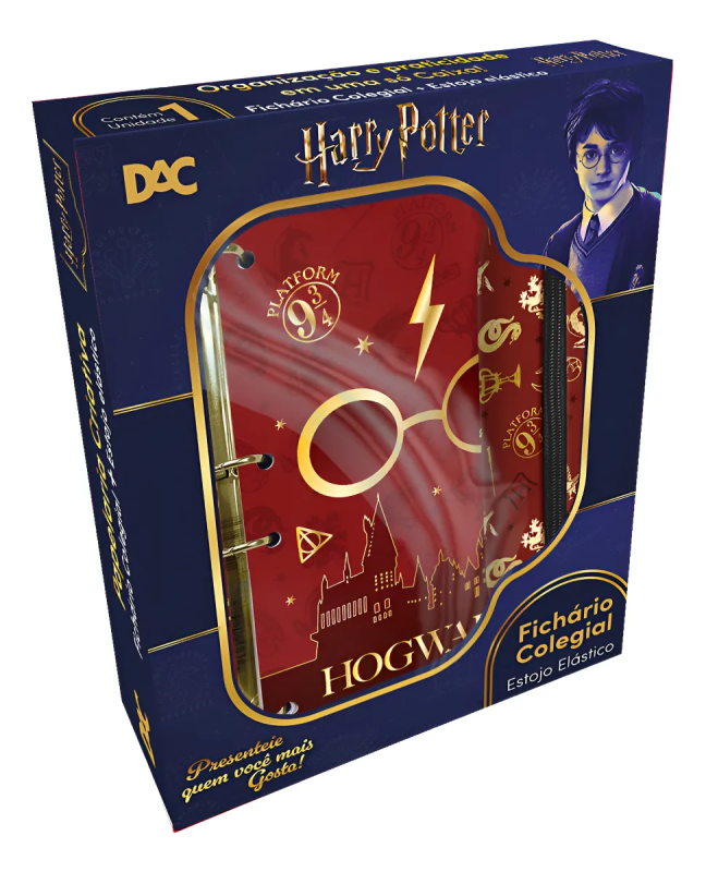 Fichário Dac Colegial Harry Potter 5290 Estojo + Divisória + Folhas