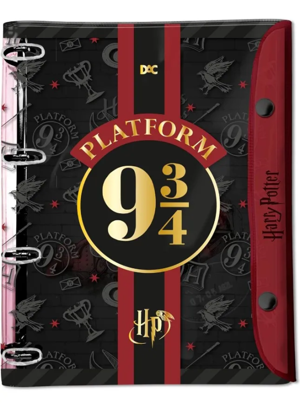 Fichário Universitário Harry Potter 5495 Dac Botão + Divisórias + Folhas