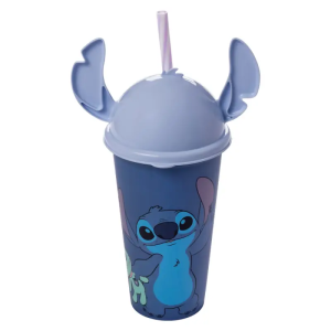 Copo Plástico Stitch C/Tampa Orelha 500Ml 17449 Plasútil Sortido
