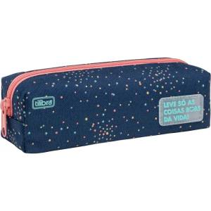 Estojo Tilibra Academie 1 Fecho Dots Azul