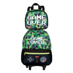 Mochila Carrinho Sestini + Lancheira Game Over Grande 66034-00