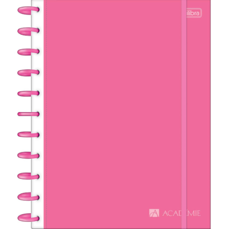 Caderno Tilidisco 10 Matérias Académie Rosa 160 Folhas