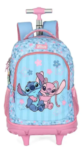 Mochila Carrinho Luxcel Stitch Rosa MC50102SC