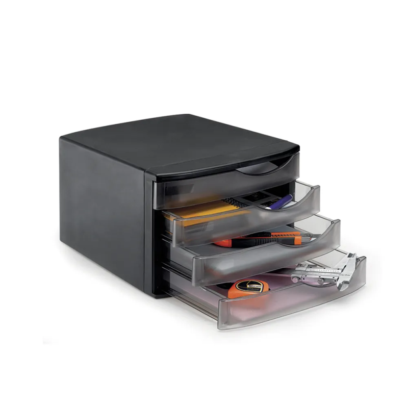 Gaveteiro C/4 Gavetas Preto/Fume Maxcril 10