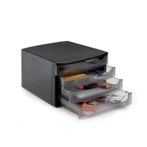 Gaveteiro C/4 Gavetas Preto/Fume Maxcril 10