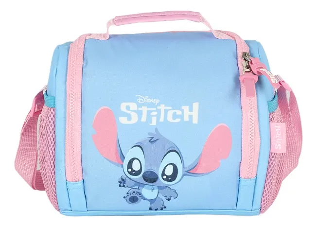 Lancheira Feminina Térmica Stitch Azul Luxcel LA50043SC