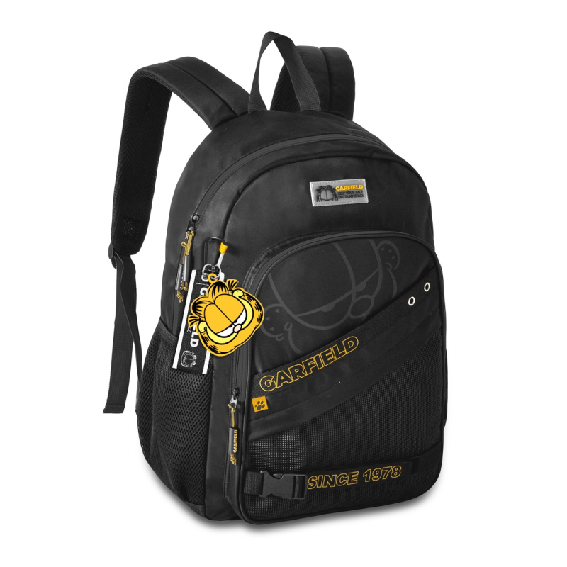 Mochila Escolar Garfield Clio Gf24661 PRETA 18 POLEGADAS