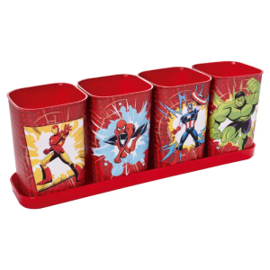 Porta Canetas e Lapis herois Avengers 5 Peças 15900 PLASUTIL Sortido