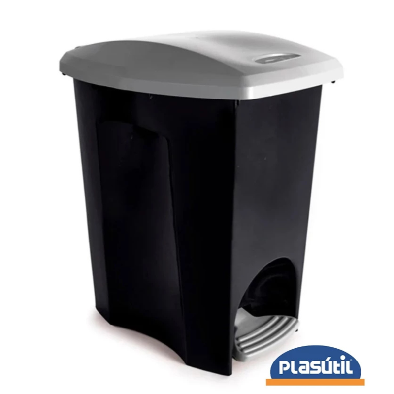Lixeira 7 litros com Pedal Ecoblack - qualidade Plasútil 3494