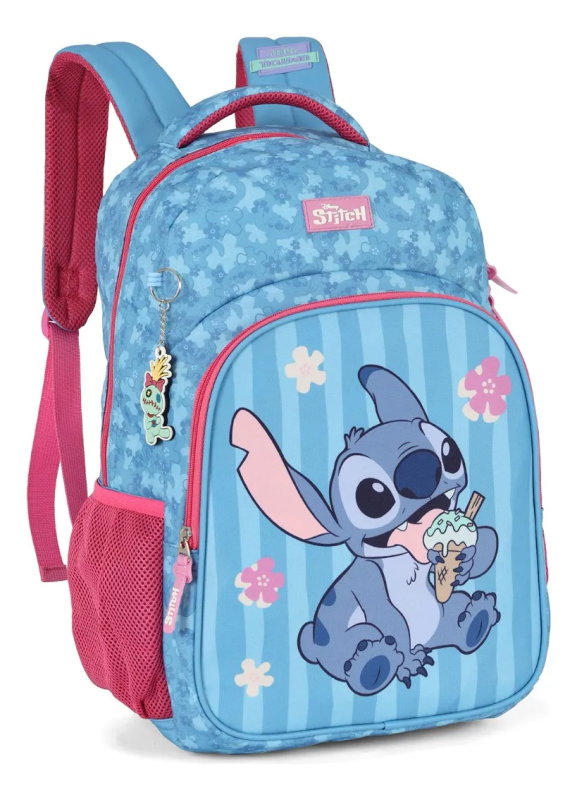 Mochila De Costas Feminina Stitch Pink Luxcel Ms50101sc