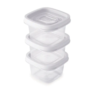 Kit C/3 Pote Com Tampa Retangular Clic 200Ml 