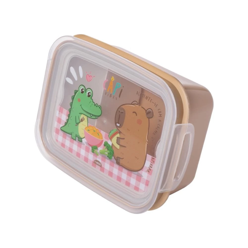 Marmita Hermética Capivara com Divisória Lancheira Plasútil