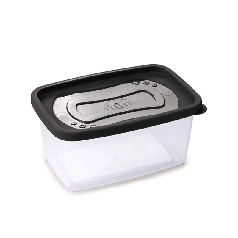 Pote Clic Retangular 1,2 Litros Plasutil Preto