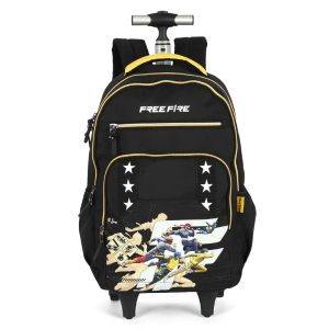 Mochila Carrinho Masculina Free Fire Preta Luxcel Mc49785ff