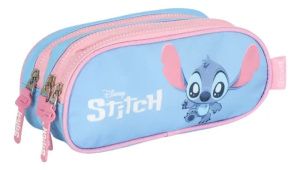 Estojo Feminino Stitch 3 Fechos Azul Luxcel Et50045sc