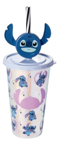 Copo Plástico Stitch C/Tampa Furta Cor 500Ml 17539 Plasútil