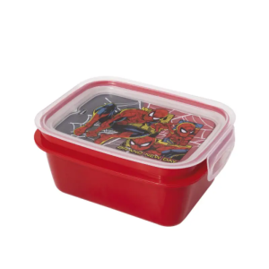 Marmita Hermetica 630Ml Spider Man Com Divisórias E Travas Plasutil