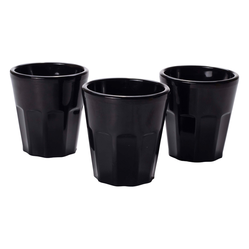 Kit Copo Rio 120Ml 3 Unidades Preto 18956 Plasutil