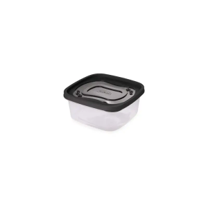 Pote De Plástico Quadrado 580ml Clic Preto - Plasutil