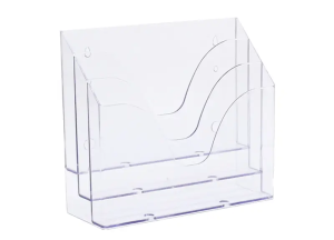 Organizador De Escritório Triplo Horizontal Waleu Cristal 10170008