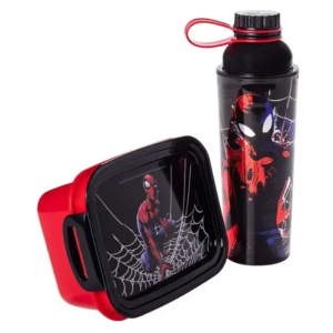 Kit Infantil Marmita Hermética + Garrafinha Homem Aranha