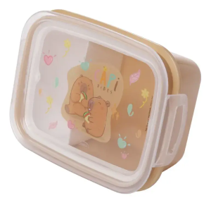  Pote Marmita Hermética Capivara 630Ml Com Compartimentos E Travas Laterais 17850 Plasutil