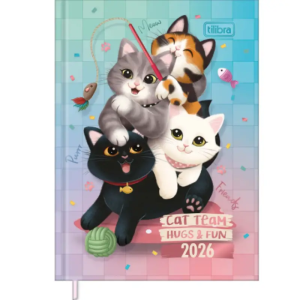 Agenda Anual Mini Cats Costurada M1 2026 Tilibra Sortido