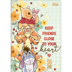 Agenda Anual Tilibra Planner Pooh Grampeado M7 2026
