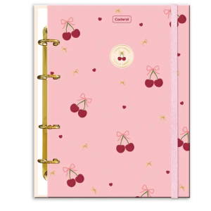 Caderno Colegial Argolado Cherry Lovers Cartonado Cadersil Sortido