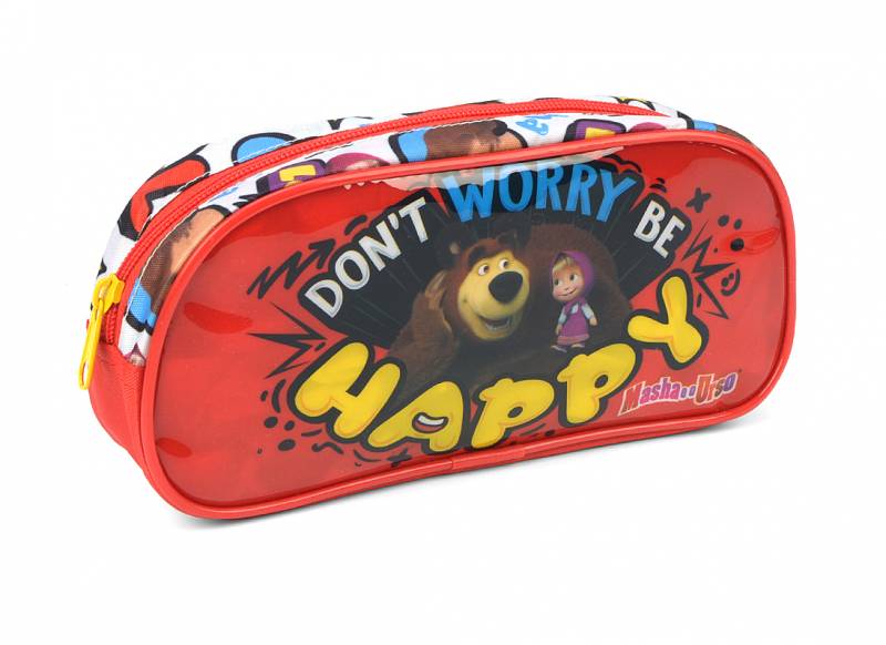 Estojo Luxcel Masha E Urso 1 Fecho Vermelha Ei37504mu