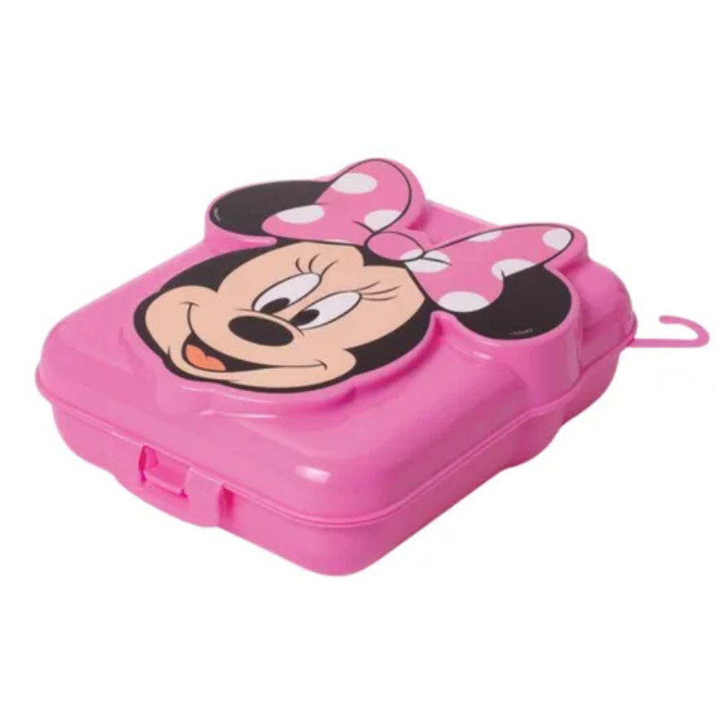 Sanduicheira De Plástico C/Trava Minnie 3D Rosa