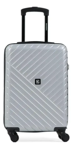 Mala De Bordo Abs 4 Rodas Detroit Prata