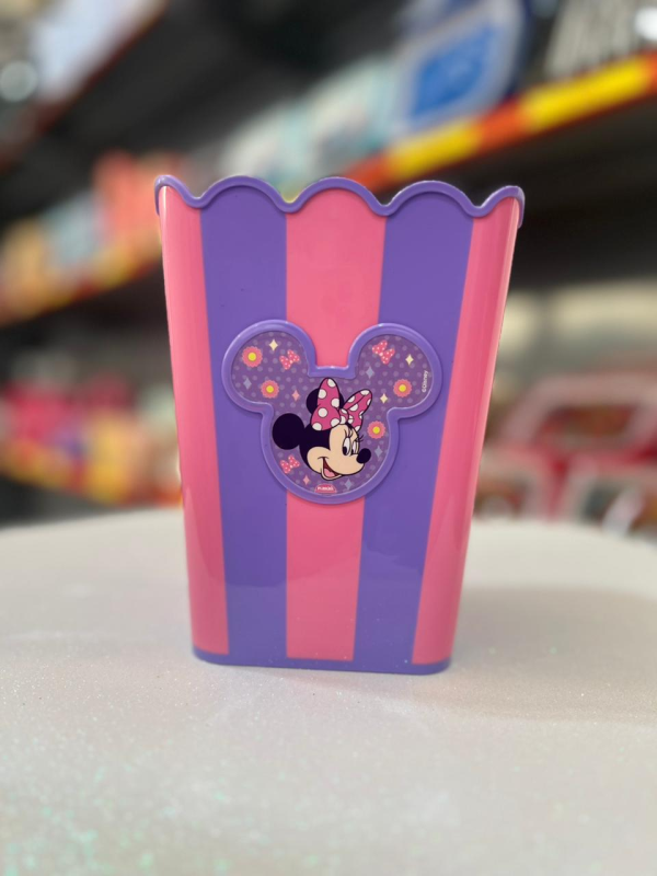 Balde Pote Pipoca Quadrado e Decorado Minnie 3D