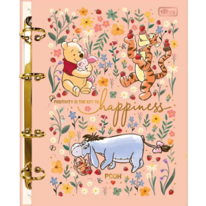 Caderno Argolado Cartonado Colegial Pooh 80 Folhas Tilibra