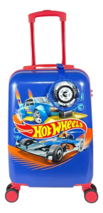 Mala Viagem Pequena Hot Wheels Azul Luxcel MF10527HW