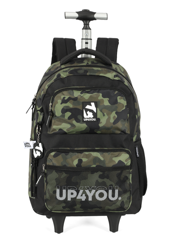 Mochila De Rodinhas Up4you Militar Escolar Mc49562up