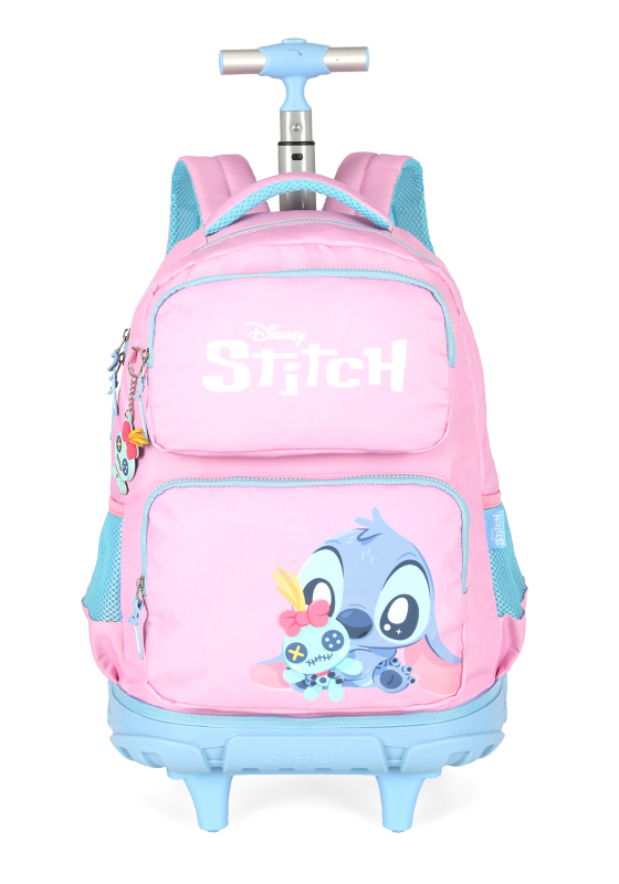 Mochila De Rodinha Stitch Rosa Escolar Mc50042sc