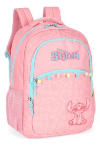 Mochila Feminina Stitch Rosa Escolar Luxcel Ms50071sc