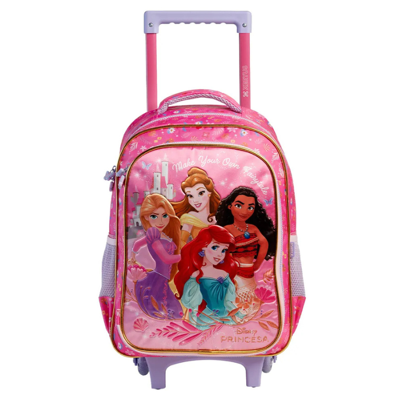 Mochila De Rodinhas Feminina Princesas Y2 Rosa Xeryus 14818