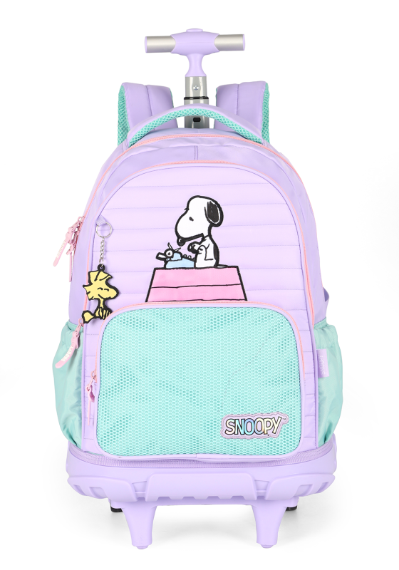 Mochila Carrinho Snoopy Escolar Roxa Mc49720sn