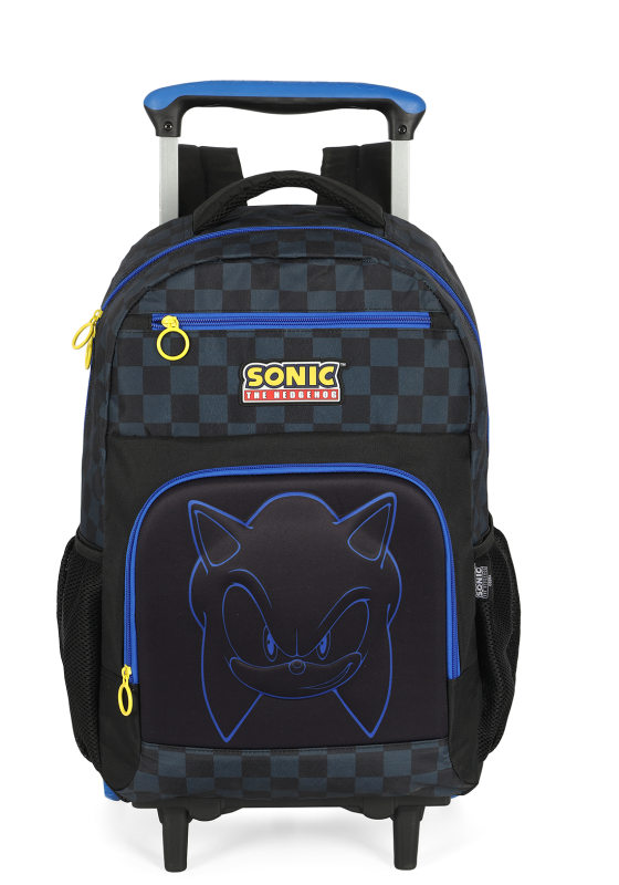 Mochila Carrinho Sonic Preta Escolar Mc49852so 