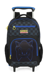 Mochila Carrinho Sonic Preta Escolar Mc49852so 