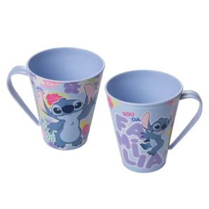 Caneca Infantil Stitch Plástico 360 Ml Plasútil Sortido