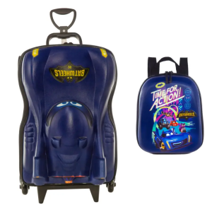 Kit Mochila Carrinho Maxtoy + Lancheira Batwheels Azul 2810Am23