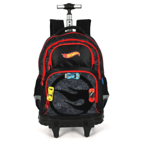 Mochila Carrinho Masculina Hot Wheels Preto Luxcel Mc49982hw