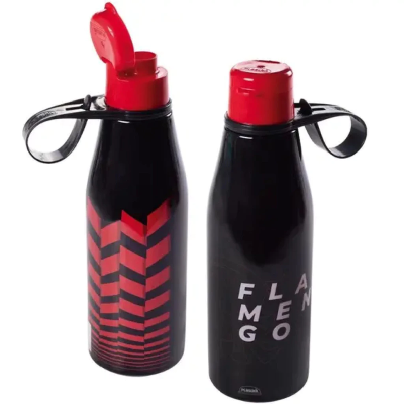 Garrafa Com Tampa Abre Facil 530ml Flamengo Oficial Plasutil